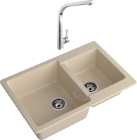 Комплект Мойка GranFest Practik P-780K кашемир + Смеситель MEGA Mega