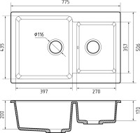 Комплект Мойка GranFest Practik P-780K кашемир + Смеситель MEGA Mega