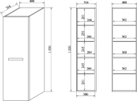 Шкаф пенал для ванной Sanflor Одри /Рио L