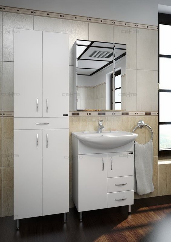 Шкаф пенал для ванной СаНта Стандарт 50