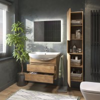 Мебель для ванной комнаты Vigo Wing 70 подвесная, дуб золотой, раковина Балтика 70