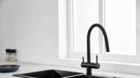 Смеситель для кухни Emar Steel ЕС - 3015 black