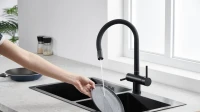 Смеситель для кухни Emar Steel ЕС - 3015 black