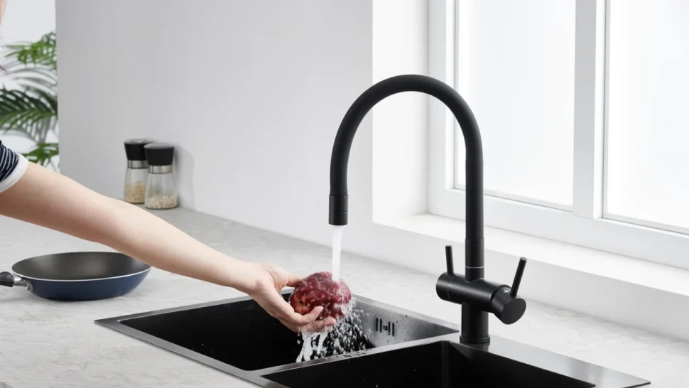 Смеситель для кухни Emar Steel ЕС - 3015 black