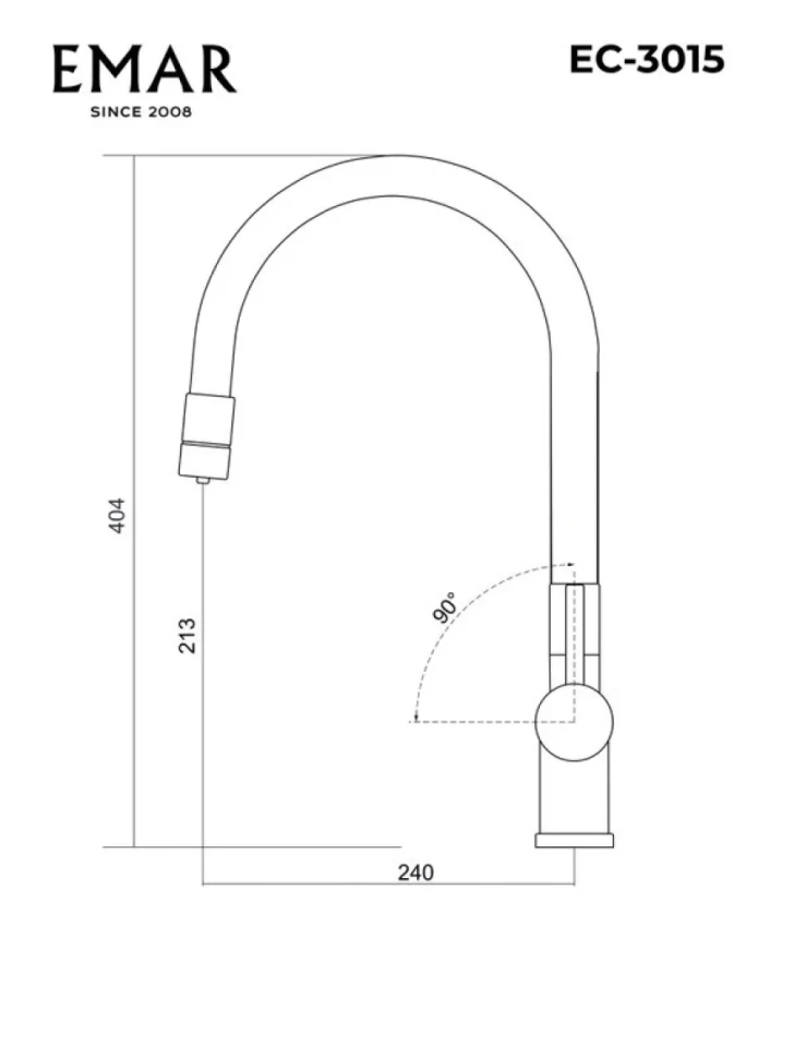 Смеситель для кухни Emar Steel ЕС - 3015 black