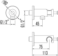Шланговое подключение Lemark LM3785GM с держателем для душа, графит Шланговое подключение Lemark LM3785GM с держателем для душа, графит