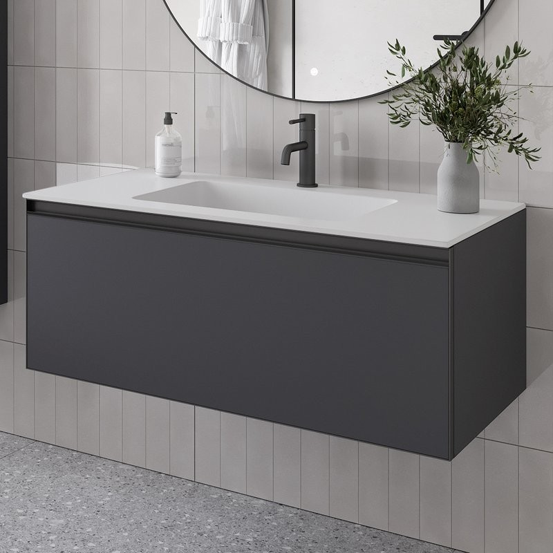 Тумба под раковину без столешницы Armadi Art Quatro 1 100 anthracite