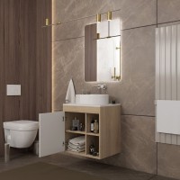 Тумба подвесная Teymi Nura 60, дуб эврика/белый матовый T60527