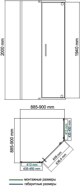 Душевой уголок Wasserkraft Leine 35P11 90x90 см