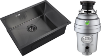 Комплект Мойка Zorg Inox PVD 5844 grafit + Измельчитель Inox D