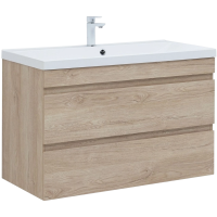Тумба под раковину без столешницы Aquanet Нота new 100 подвесная, дуб светлый