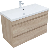 Тумба под раковину без столешницы Aquanet Нота new 100 подвесная, дуб светлый
