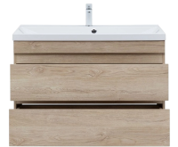 Тумба под раковину без столешницы Aquanet Нота new 100 подвесная, дуб светлый