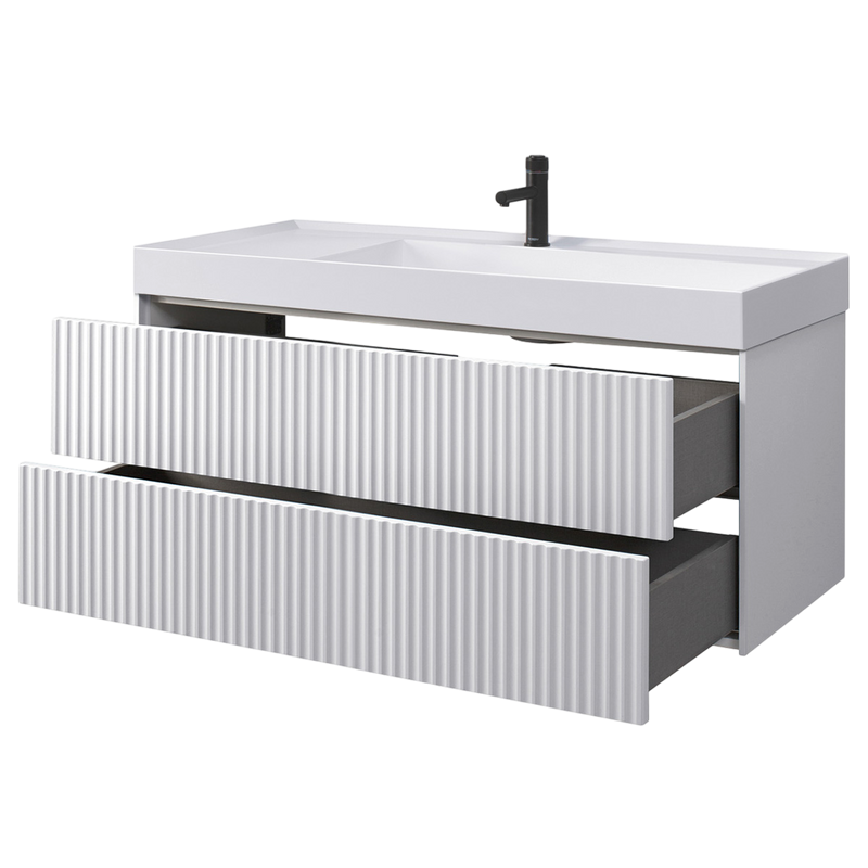 Тумба с раковиной Belux Сиртаки 120 подвесная, белая матовая, раковина1200-02