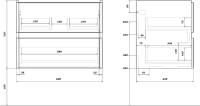 Тумба с раковиной SanStar Велья 70 подвесная, белая