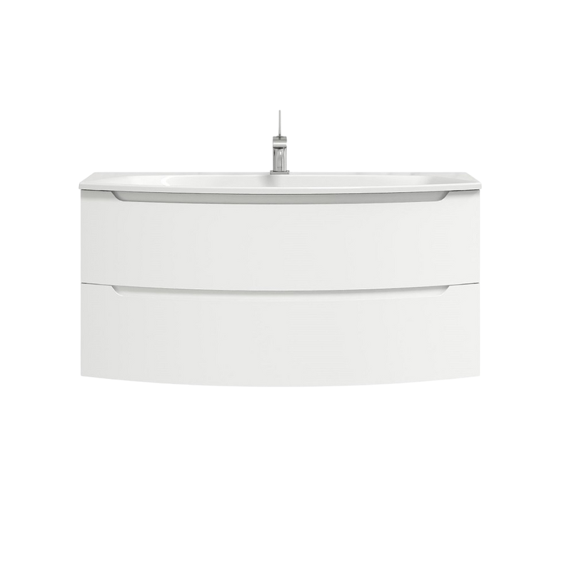 Тумба с раковиной Belux Ганновер 120 подвесная, белая глянцевая, 2 ящика