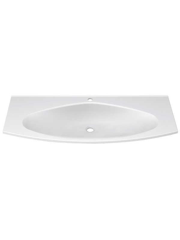 Тумба с раковиной Belux Ганновер 120 подвесная, белая глянцевая, 2 ящика