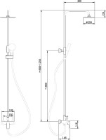 Душевая стойка Abber Weiss Insel AF8020B черная матовая