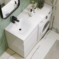 Мебель для ванной комнаты Aqwella Duet 53 L напольная, под стиральную машину, белая