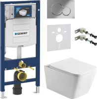 Комплект Унитаз подвесной Vincea Q-Line VT1-12 белый + Крепления Geberit Duofix 111.815.00.1 к стене + Звукоизоляция + Инсталляция UP 320 111.300.00.5 + Кнопка Sigma 01 115.770.21.5 хром