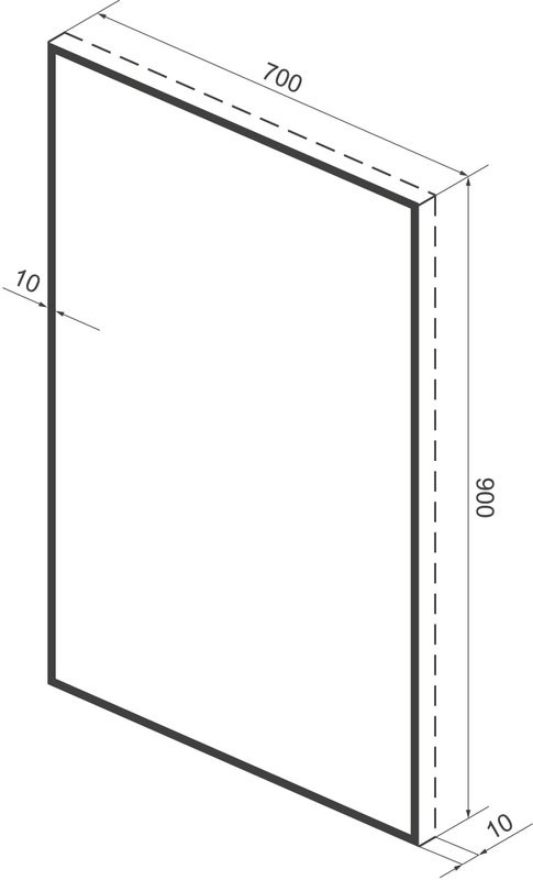 Зеркало Wellsee 7 Rays’ Spectrum 70х90 черное матовое
