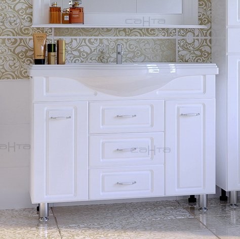 Тумба с раковиной СаНта Монарх 105 белая