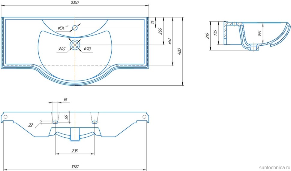 Тумба с раковиной СаНта Монарх 105 белая