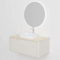 Тумба с раковиной Black&White U915.1000 подвесная, глянцевая бежевая