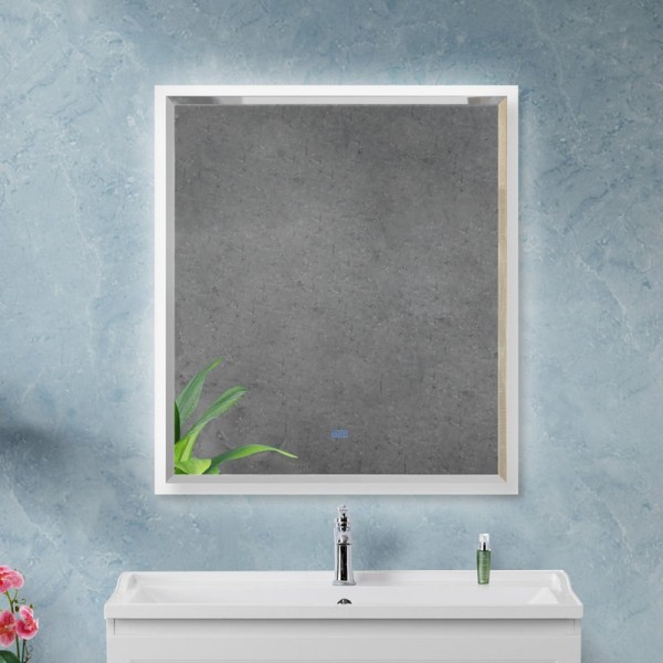 Зеркало Cezares Interni 80x90 с подсветкой, с антизапотевателем, белое