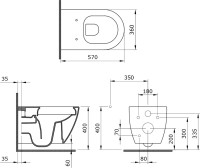 Комплект Унитаз подвесной BOCCHI Venezia 1295-006-0129 серый матовый + Крышка A0302-006 с микролифтом, серая матовая + Инсталляция VitrA V-Fix Core + Кнопка 740-0680 хром