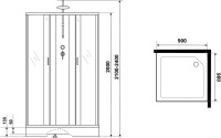 Душевая кабина Niagara Classic NG-1101-14BKT 90х90 см, без крыши, с тропическим душем