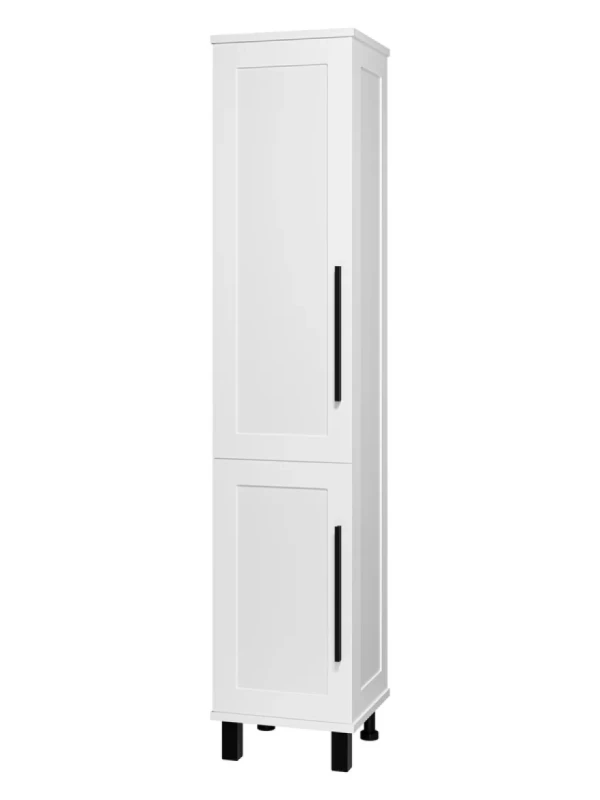 Шкаф-пенал для ванной Misty Модерн 35 L с бельевой корзиной, матовый белый