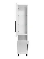Шкаф-пенал для ванной Misty Модерн 35 L с бельевой корзиной, матовый белый