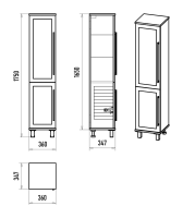 Шкаф-пенал для ванной Misty Модерн 35 L с бельевой корзиной, матовый белый