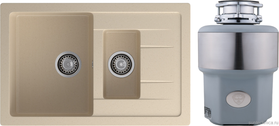 Комплект Мойка GranFest Quadro Q-775KL кашемир + Измельчитель Status Premium 300