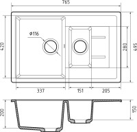 Комплект Мойка GranFest Quadro Q-775KL кашемир + Измельчитель Status Premium 300