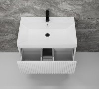 Тумба с раковиной Style Line Стокгольм 70 подвесная, белый рифленый софт