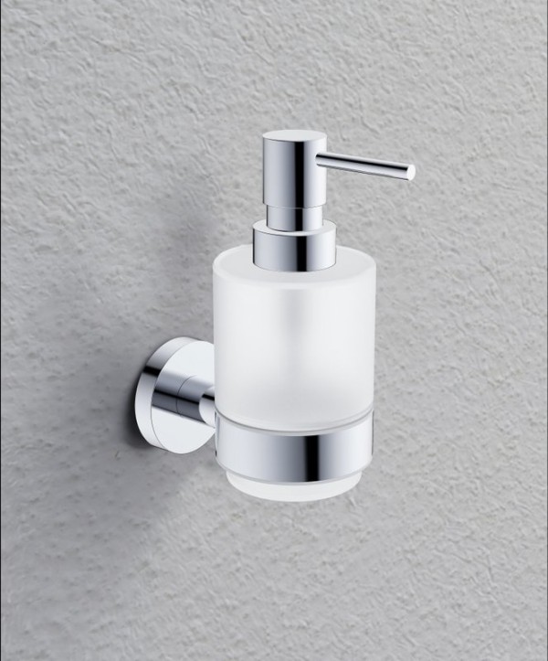 Дозатор для жидкого мыла AQUAme AQM7213CR настенный, хром, белый