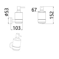 Дозатор для жидкого мыла AQUAme AQM7213CR настенный, хром, белый