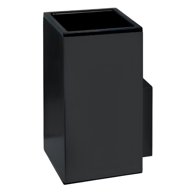 Стакан для ванной Colombo Design MiniQ B5002.GM настенный, черный, пластиковый