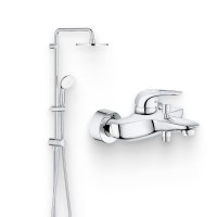 Душевой комплект Смеситель Grohe Eurostyle New 33591003 + Стойка New Tempesta 27389002