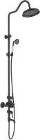 Душевая стойка AQUATEK Классик AQ2543MB с термостатом, матовая черная