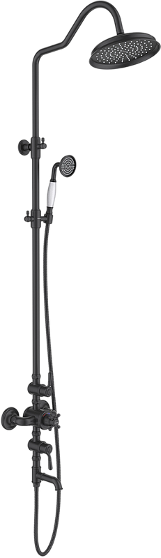 Душевая стойка AQUATEK Классик AQ2543MB с термостатом, матовая черная