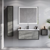 Тумба с раковиной AQUATON Уэльс 100 графит