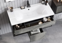 Тумба с раковиной AQUATON Уэльс 100 графит