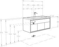 Тумба с раковиной AQUATON Уэльс 100 графит