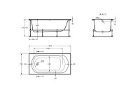 Акриловая ванна Roca Gava без опоры 150x75 см, пристенная, белая