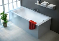 Ванна из искусственного камня Астра-Форм Нейт 180x80 см, пристенная, белая, на ножках