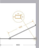 Душевая перегородка Cezares Liberta L-1-TB-90-BR-Cr профиль хром, стекло бронза