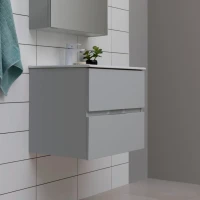 Тумба с раковиной Aquanet Алвита new 60 подвесная, серый, с ящиками